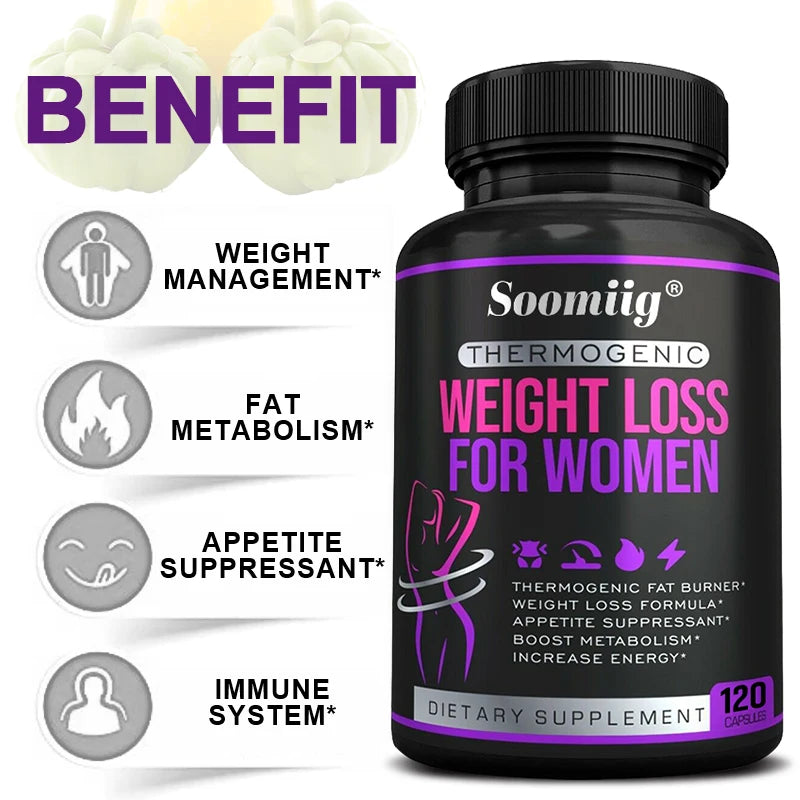 Thermogenic Fat Burner - Natural Appetite Suppressant, Metabolism Booster, Weight Management, Immunity, Metabolism