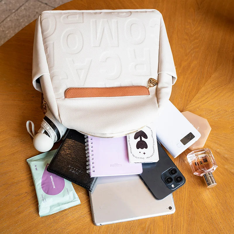 High-end new style Korean version of casual backpack, ladies PU fashion personality simple female bag large capacity trend trave