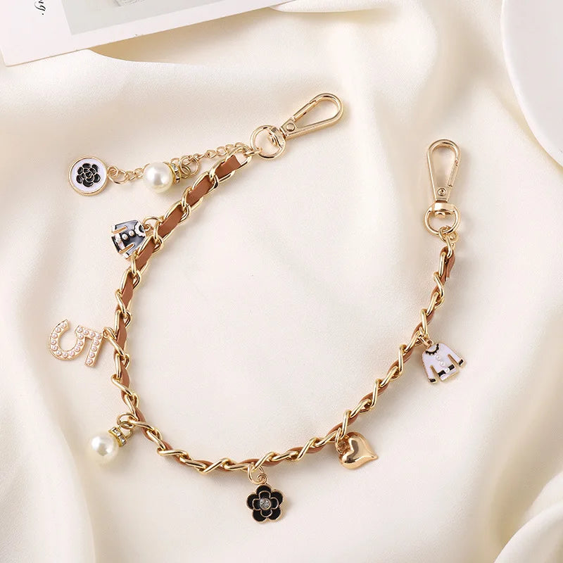 36cm pendant pearl handheld wristband lanyard for beach bag jean phone case tumbler cup bottle resistance accessory decorations