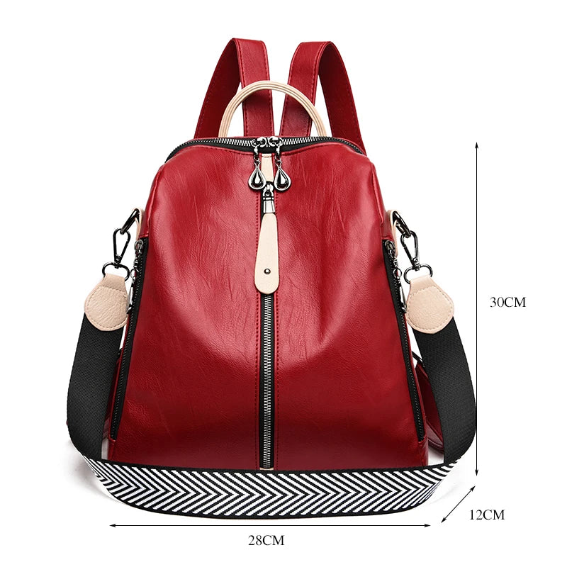 Fashion Backpack Soft leather Large Capacity