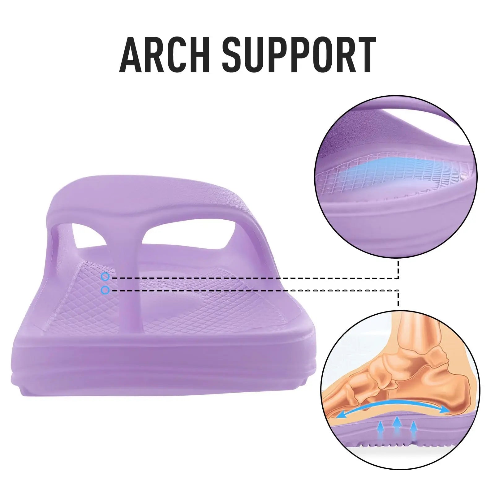 Evshine Orthopedic Sandals Flip Flops for Women Arch Support Pillow Soft Recovery Thong Sandals Spa Summer Beach Cloud Slides