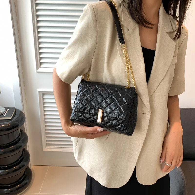 Luxury Laser Design Chevron Quilted Shoulder Bag
