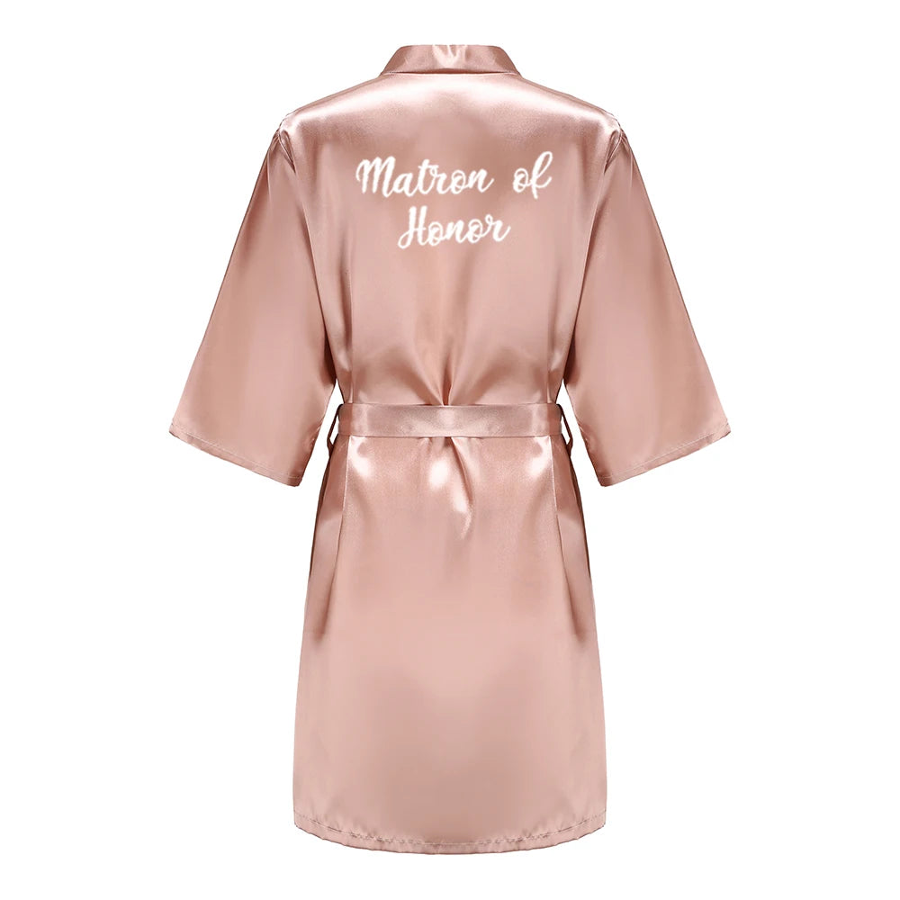 Wedding Bride Bridesmaid Robes for Women Bridal Silk Robe