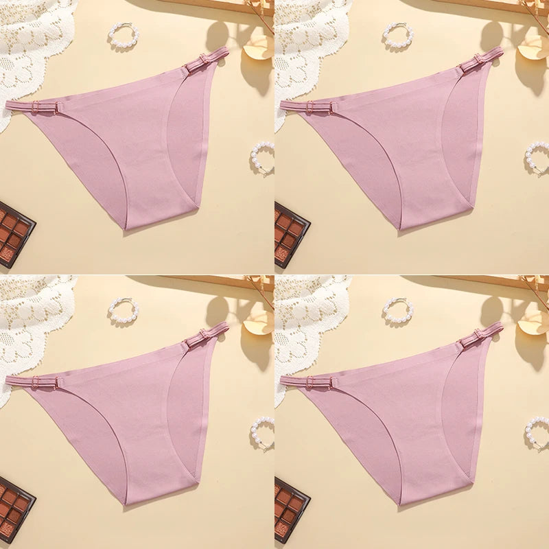 Sexy Women Traceless Low Rise Solid Color Soft Seamless Female Underwear