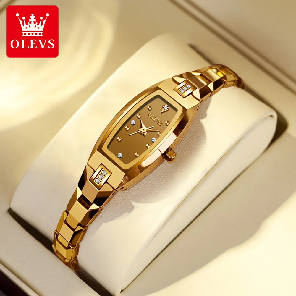 OLEVS 5501 Ladies Watch Luxury Elegant Fashionable Tungsten Steel Quartz Wristwatch Waterproof Watches For Women Set Reloj