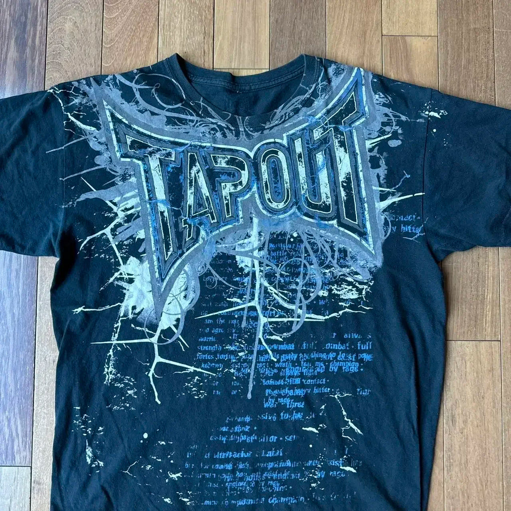 Tapout Men T Shirt Letter Graphic Print Oversized T Shirt
