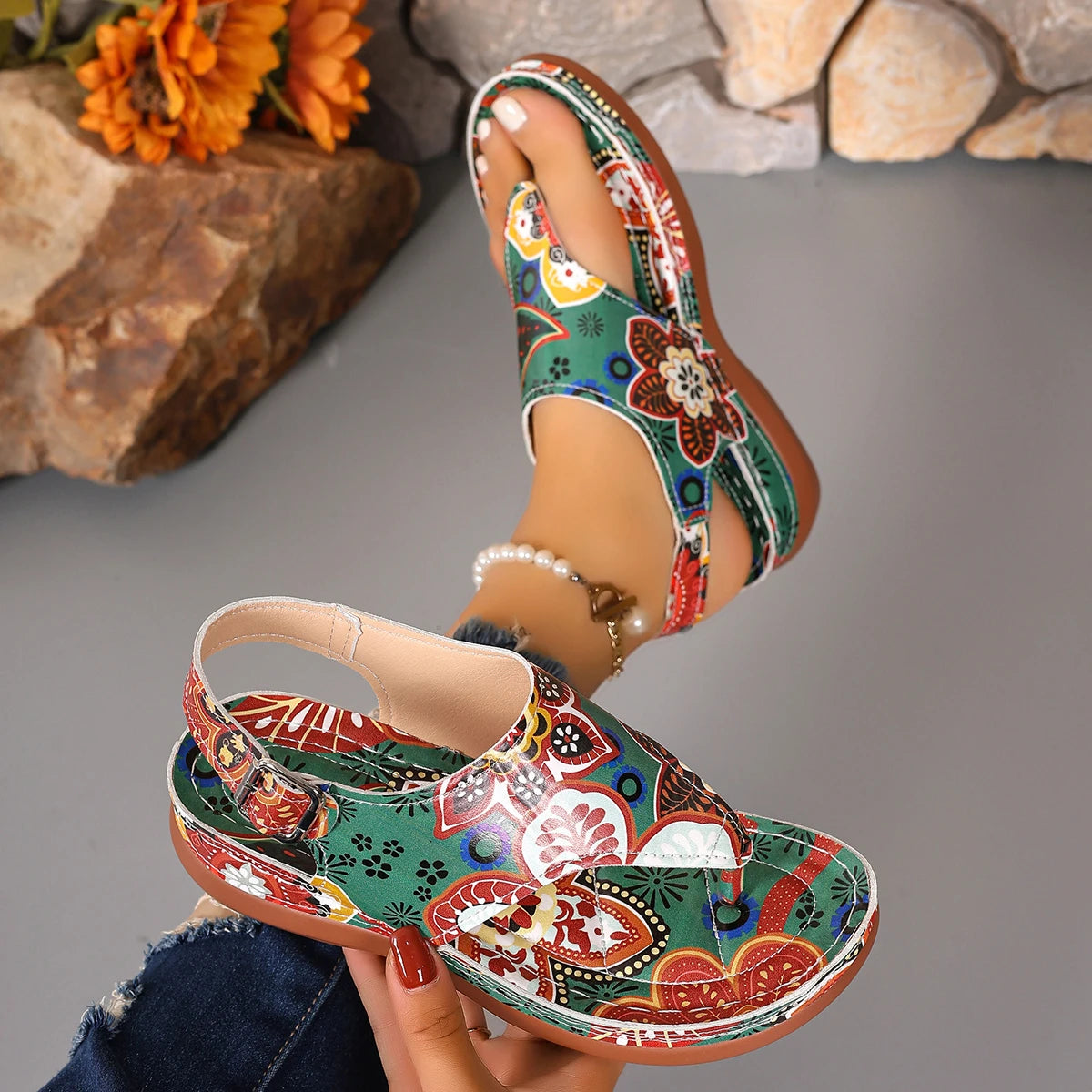 Hot Sale Women Sandals Summer Mixed Colors Outdoor Shoes for Women Casual Beach  Large Size Wedge Sandals Sandalias De Mujer