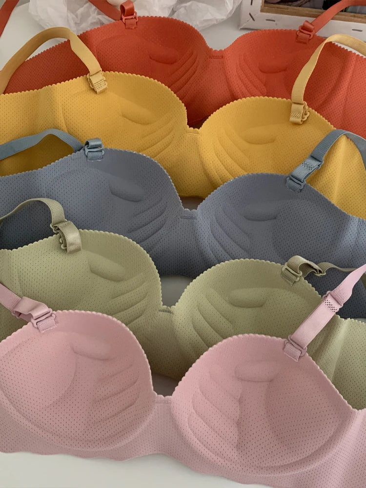 3PCS Women Push Up Backless Bras Sexy Wireless Solid Lingerie Female Detachable Straps Design For Party Wedding Gather Bralette