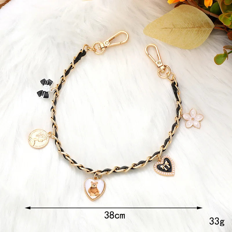 36cm pendant pearl handheld wristband lanyard for beach bag jean phone case tumbler cup bottle resistance accessory decorations