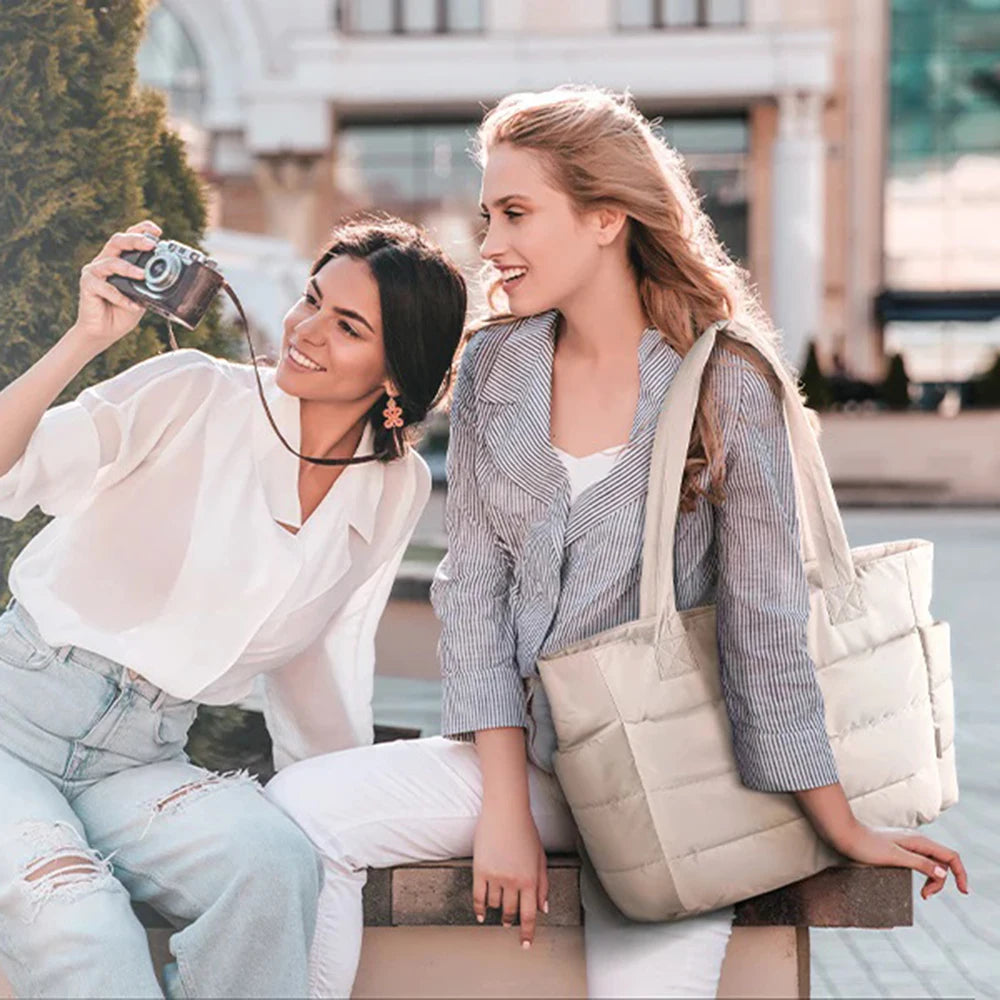 Large Capacity Solid Color Women's Handbag, Lightweight Fluffy Tote Bag, Suitable For Travel, Work, Beach, Gym, Store