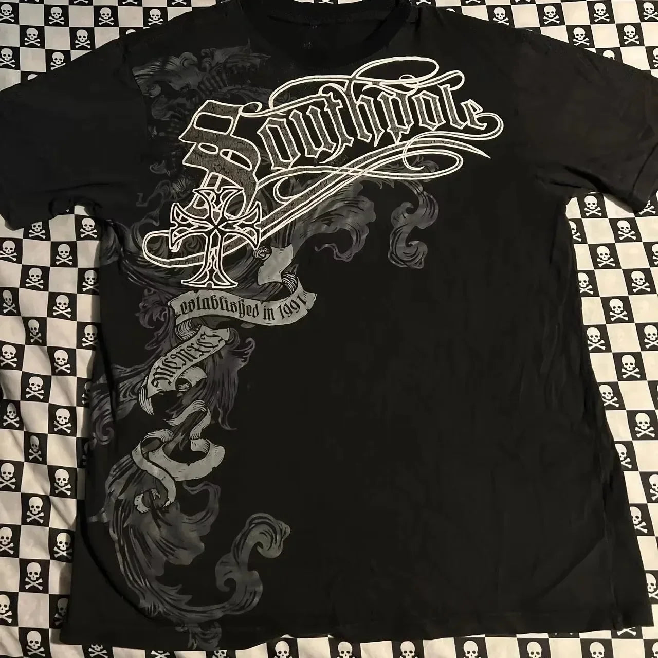 90s Retro Graphic T-Shirt Vintage Southpole Streetwear Gothic Harajuku Fashion Oversized Couple Tee Soft Cotton Short Sleeve Top