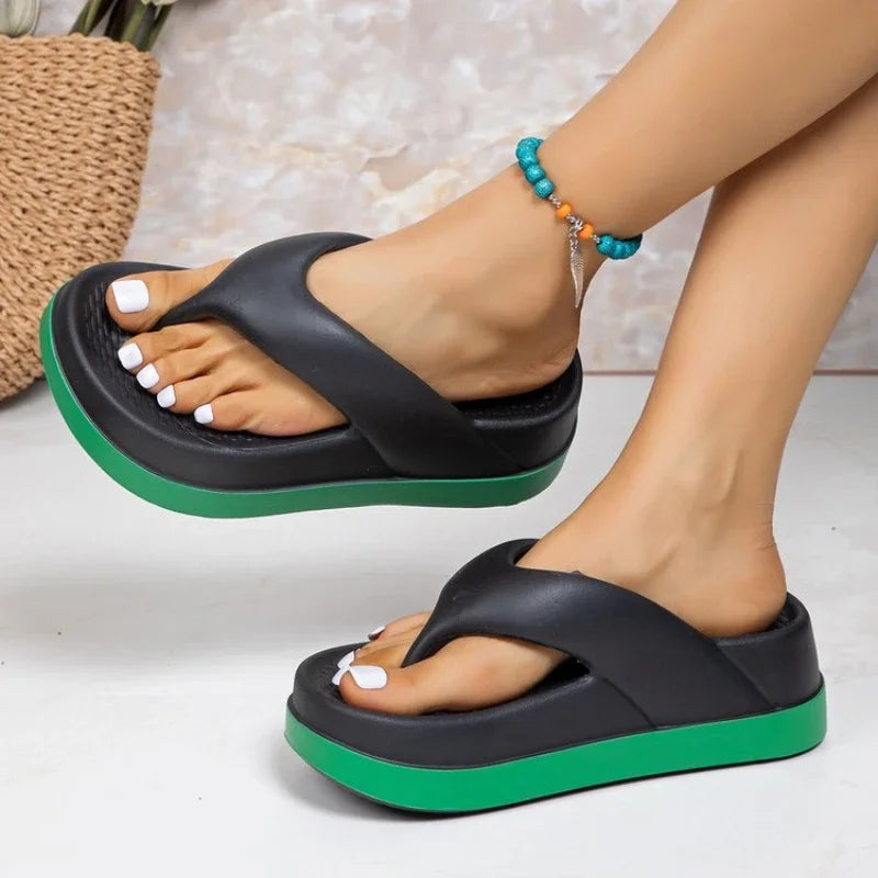 Women's flip-flops summer outdoor and indoor thick-soled sandals 5cm increase height slippers for beach