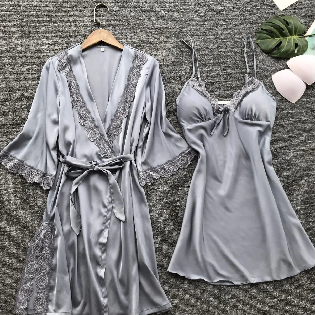 New Women's Sleep Lounge Robe Pajama Gown Sets dress summer imitation silk pajamas American pajama set home clothing Underwear