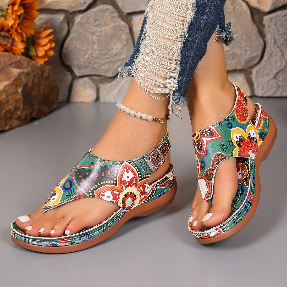 Hot Sale Women Sandals Summer Mixed Colors Outdoor Shoes for Women Casual Beach  Large Size Wedge Sandals Sandalias De Mujer