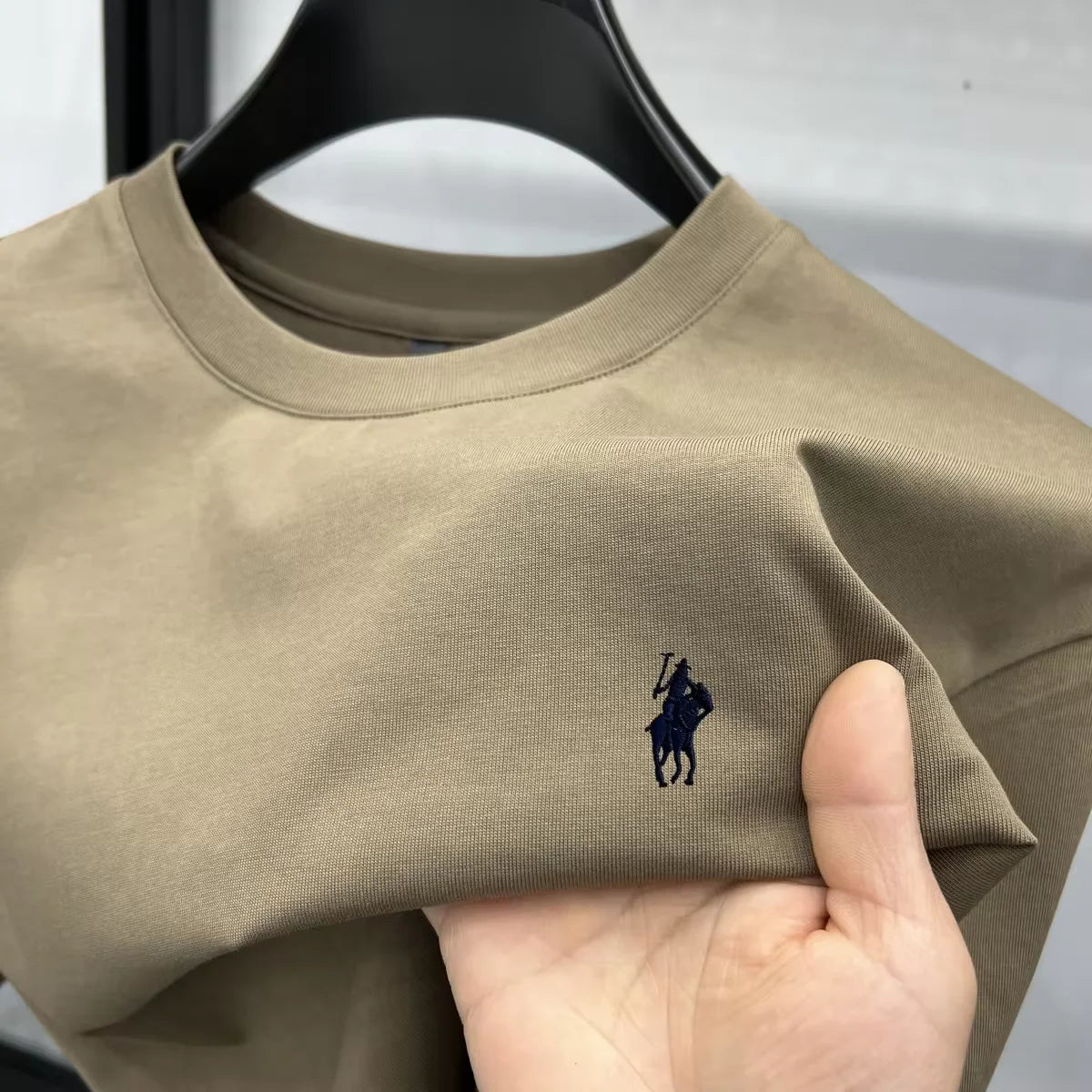 100% pure cotton short sleeve round neck men's T-shirt hot selling luxury brand summer exquisite pony embroidery breathable top