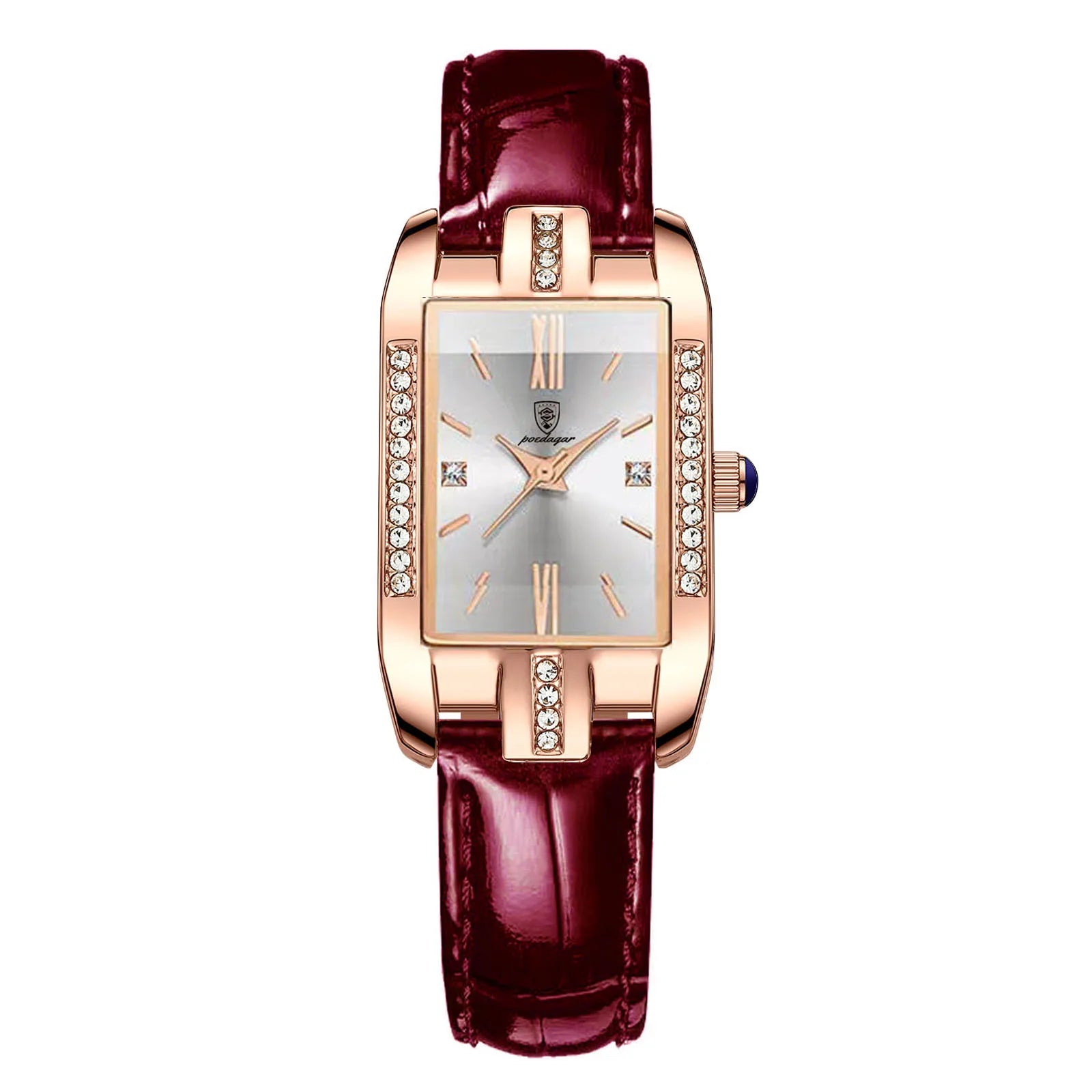 POEDAGAR Fashion Quartz Watch Female Luxury Elegant Clock Waterproof Leather Band Creative Diamond Women Watch Montre Femme Gift