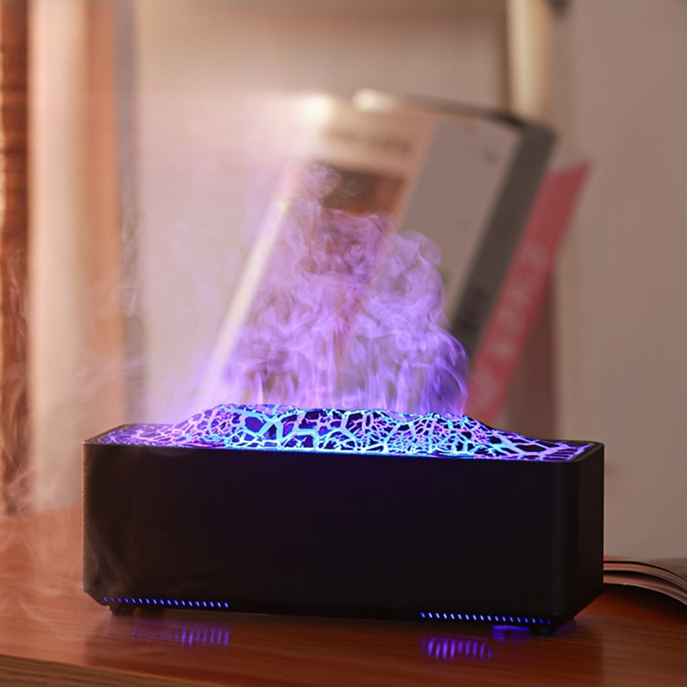 USB Flame Aroma Diffuser  Humidifier  Ambient Flame Lamp  Essential Oil Diffuser  Night Light 