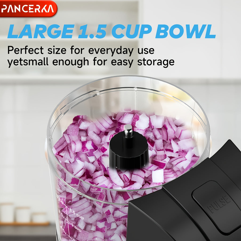 PANCERKA 15 Cup Food Processor OneTouch Electric Meat Grinder  Vegetable Chopper  Stainless Steel Blades