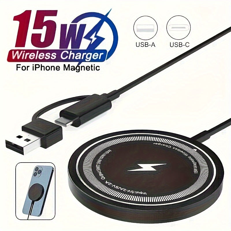 15W UltraThin Magnetic Wireless Charger for iPhone 1512  Samsung S24S22  Fast  Portable