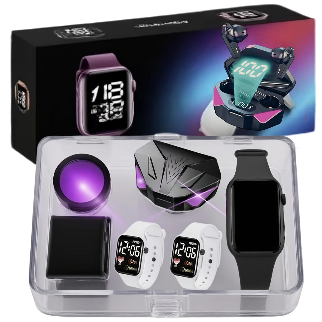 52pcs Surprise Gift Wireless Wireless Headset  Smart Watch Providing Highquality Music Mini Portable Design Long Battery Life No Delayed Calls Ideal for ValentineS Day And Holiday Gifts Best for Christmas