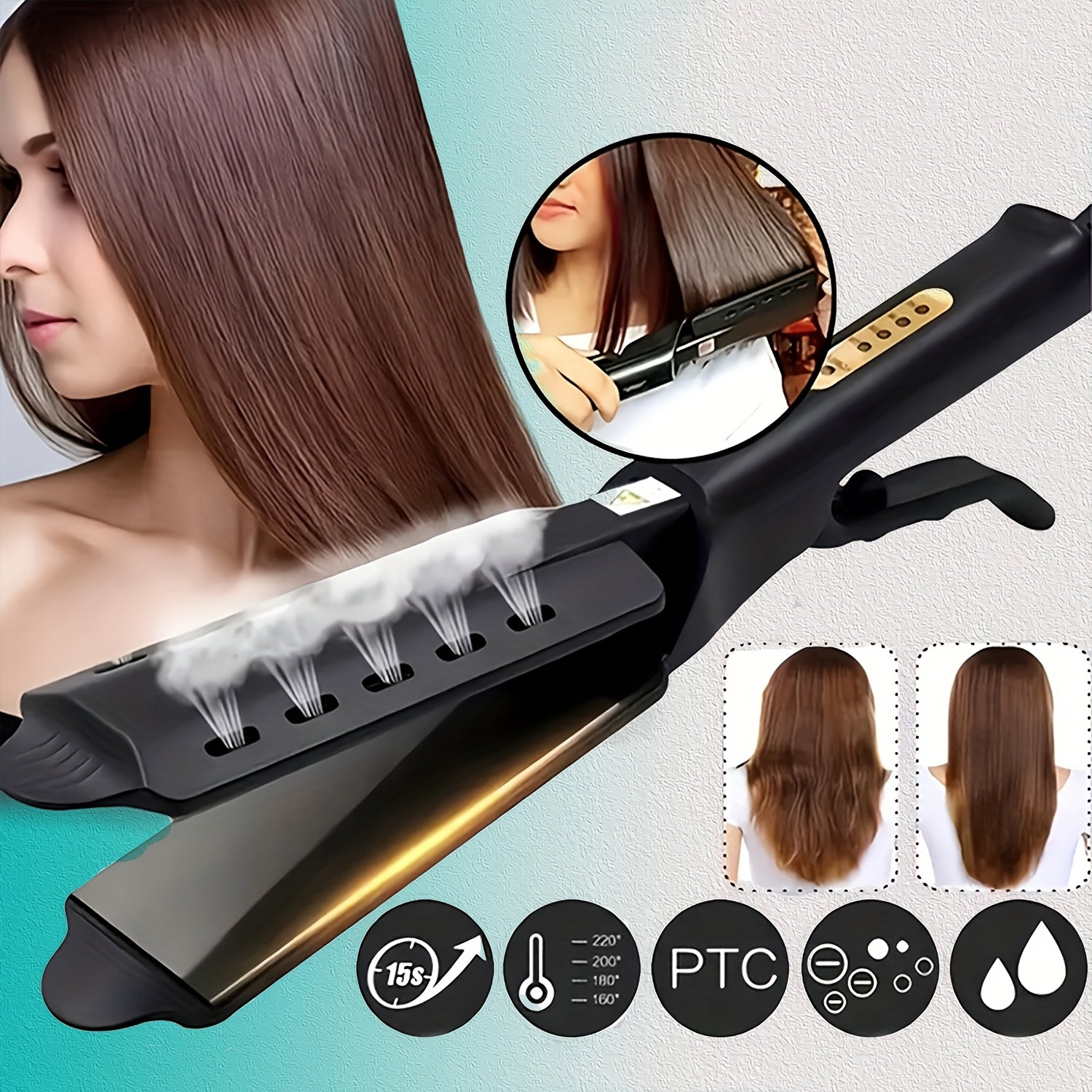 Professional Hair Straightener Flat Hair Straightener Ceramic Curling Iron Hair Style Fast 4Speed Temperature Adjustment Birthday Gift