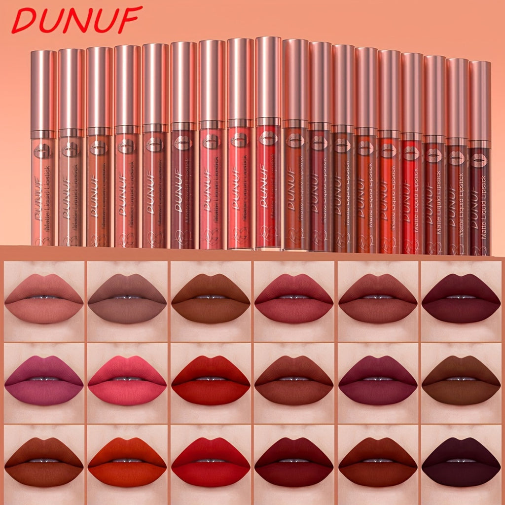 18pcs Matte Lipstick Lip Gloss Waterproof Longlasting Easy Coloring Beginner Friendly Nonstick Cup Shape Nonfading Moisturizing