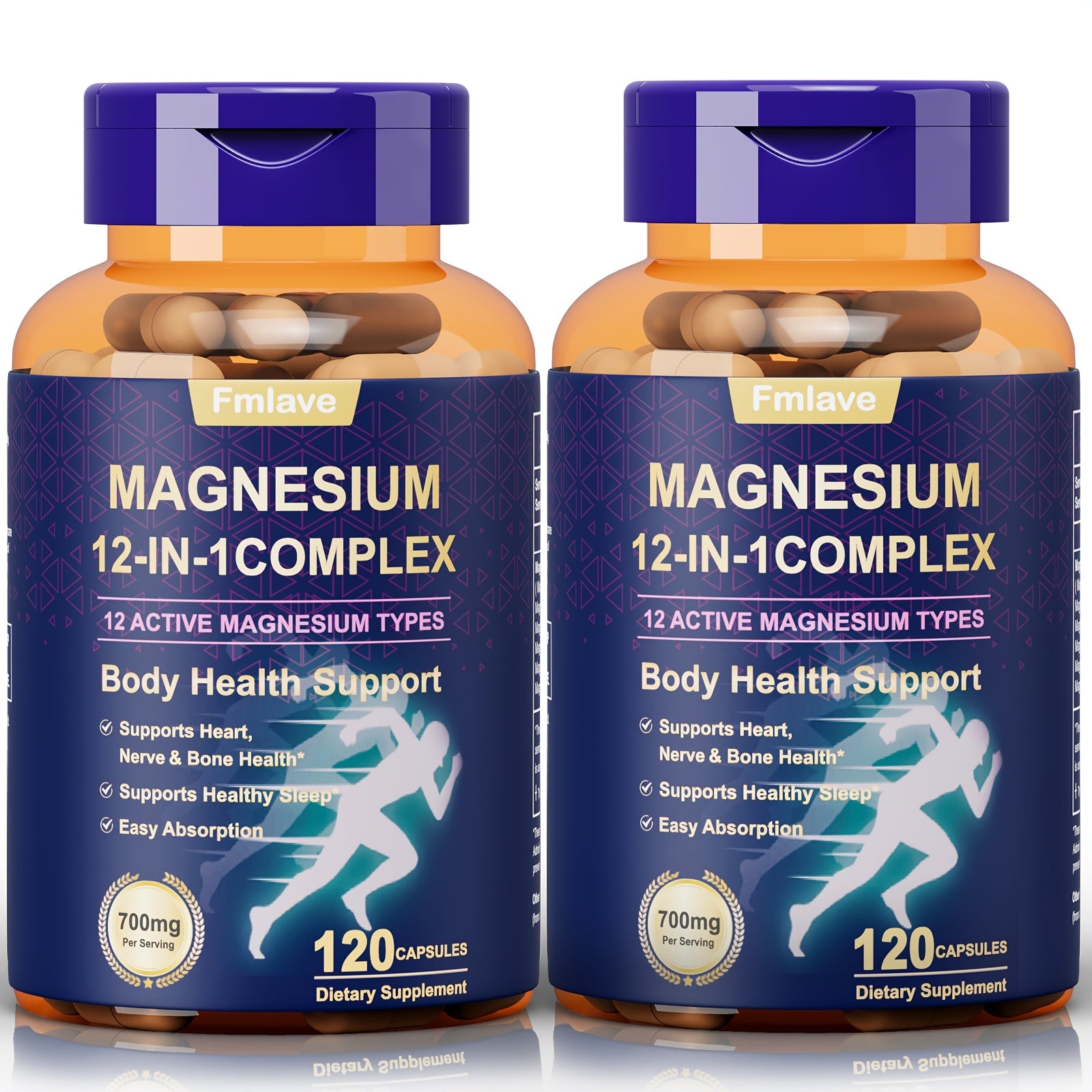 240 Capsules  12in1 Magnesium Glycinate Complex 700mg Calm  Sleep Supplement