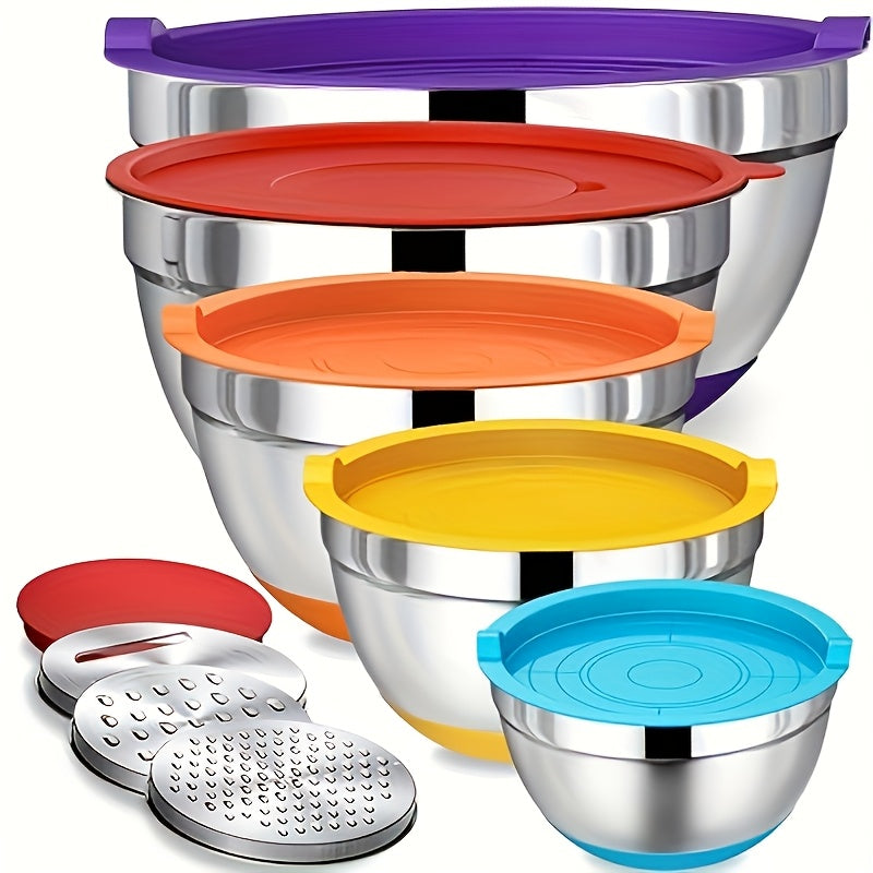 Stainless Steel Bowl Set Versatile Stackable Airtight MultiPurpose Nesting Storage Bowls