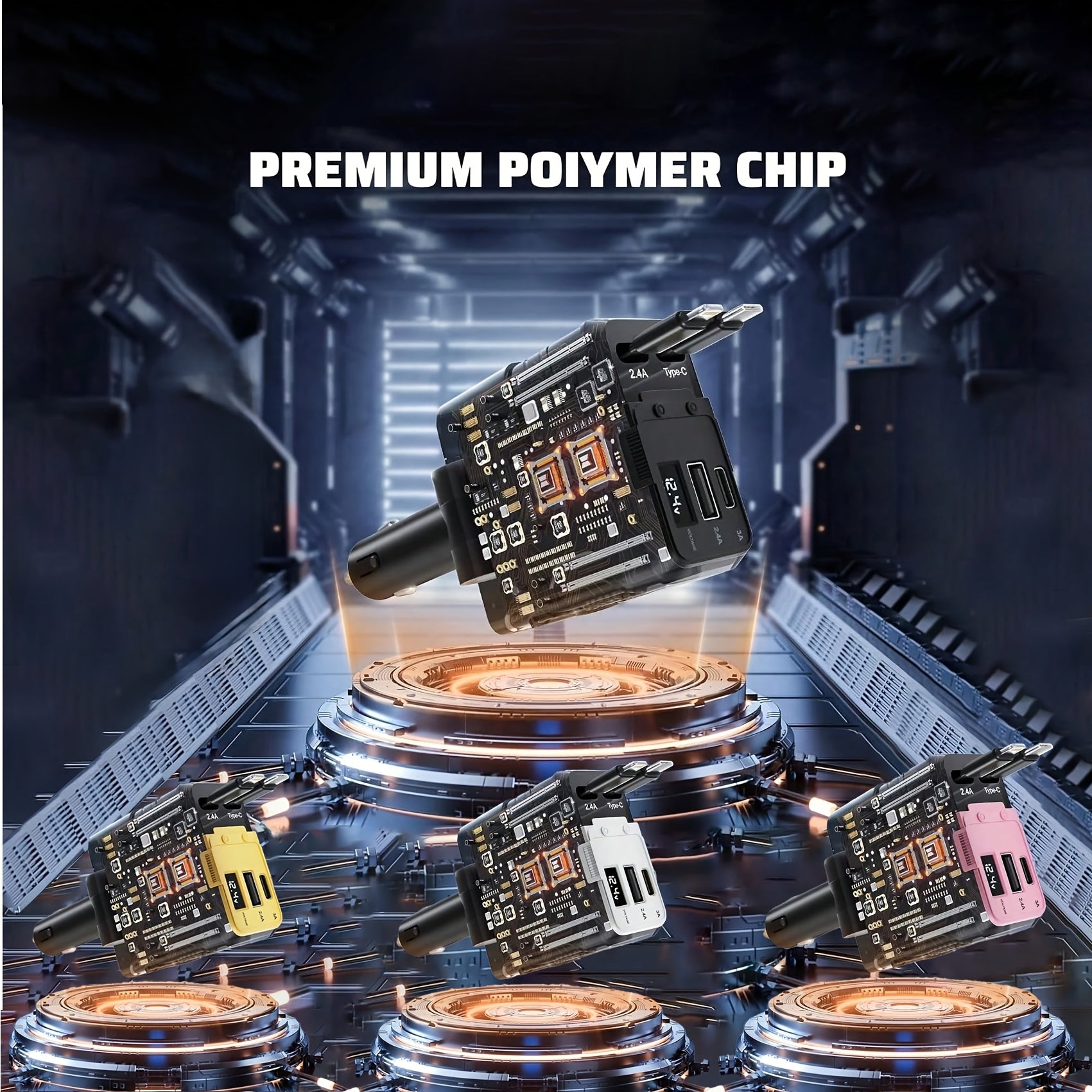 4in1 120W Retractable Car Charger  PD Fast Charging for iPhone Samsung S25 Ultra Huawei Xiaomi  TypeC