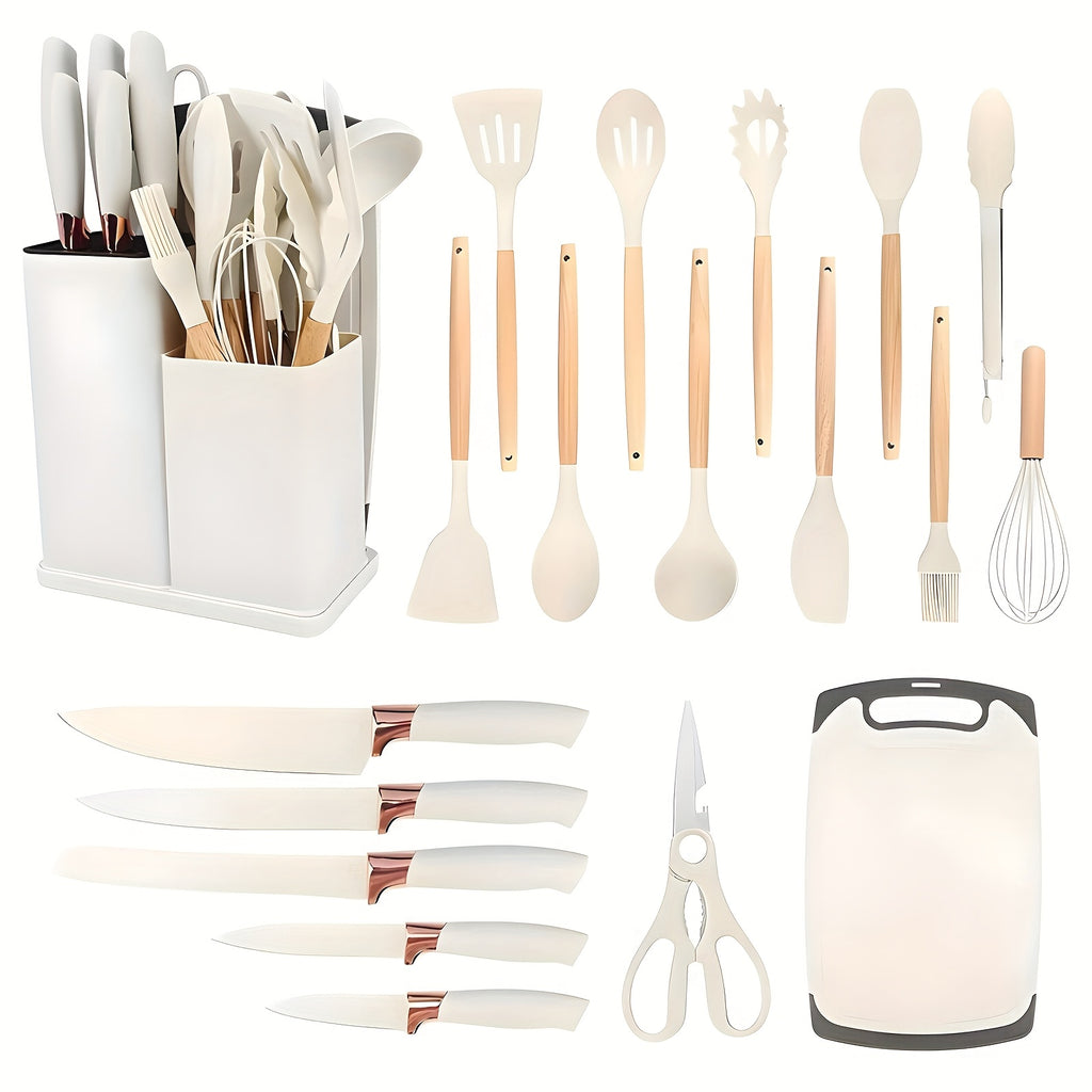 19Piece Silicone Kitchen Utensil Set  NonStick NonSlip Handles