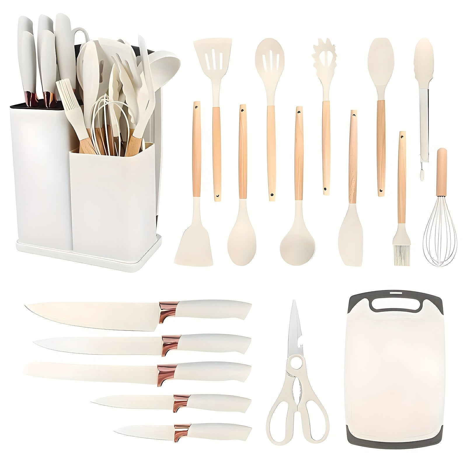 19Piece Silicone Kitchen Utensil Set  NonStick NonSlip Handles