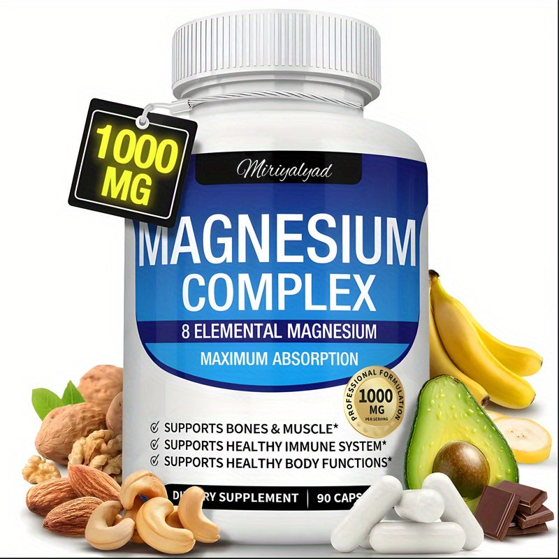 Magnesium Complex Wellness Capsules with Malate Glycinate  8 Elemental Magnesium  60 Count