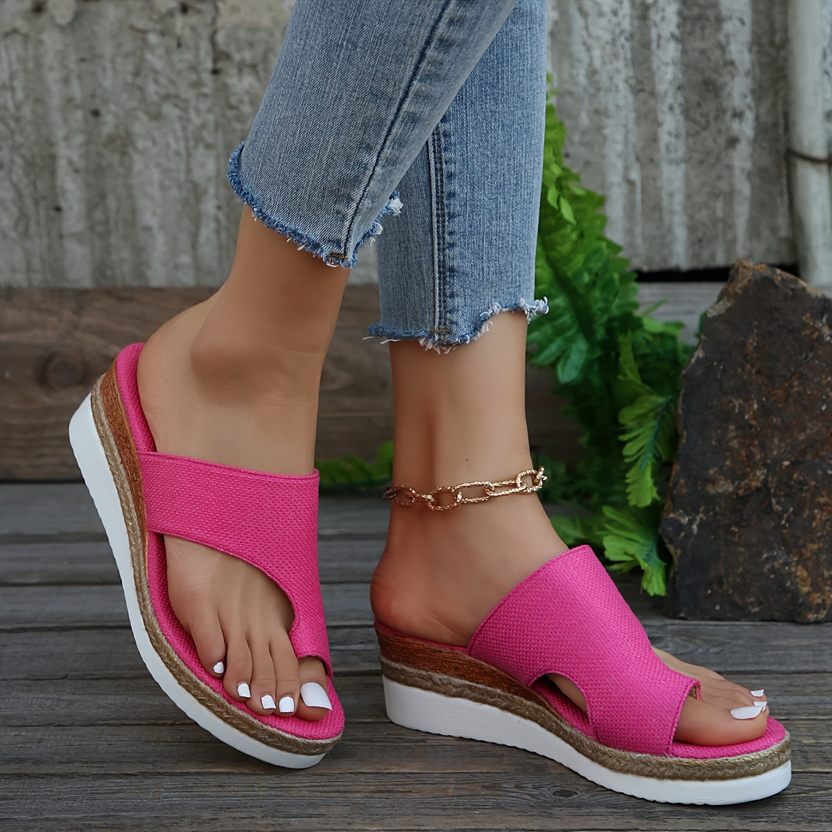 Womens Pink SlipOn Mule Pink SlipOn Mule  OpenToe High Block Heel 115cm with White PU Sole Breathable Summer Slippers OneStrap Closure  Faux Cover Lining  Beach Casual Party Shoes