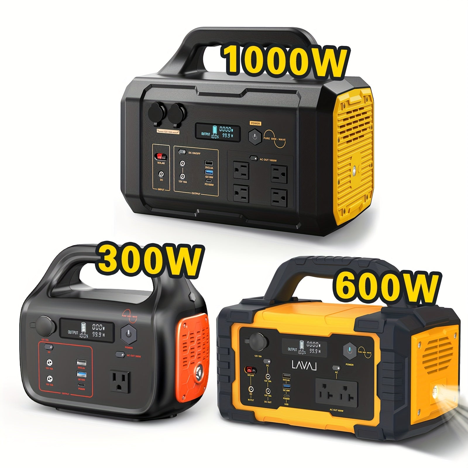 Portable Power Station Generator 1075Wh 1000W HeavyDuty Lithium Battery Backup for Camping  Emergency