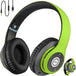 iJoy Green Foldable Wireless Bluetooth Headphones with Mic