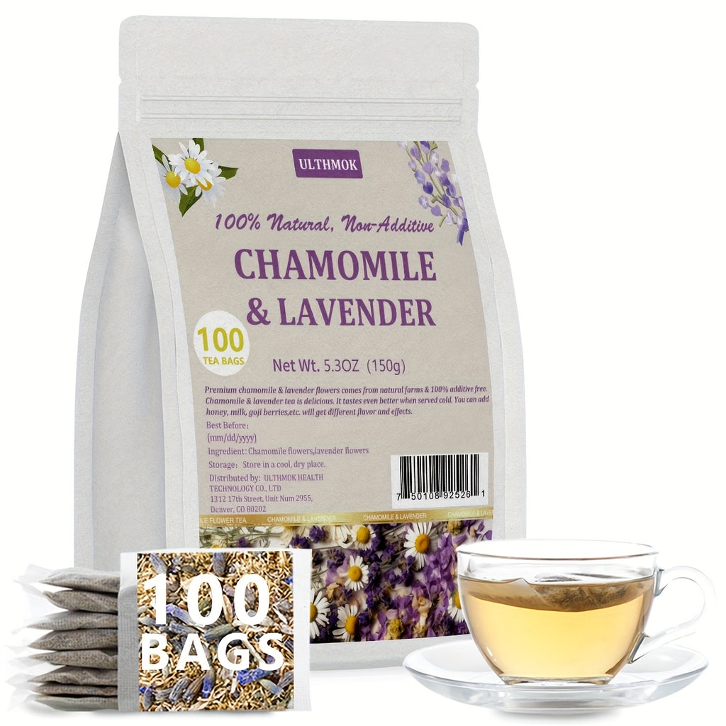 100 Bags Chamomile Lavender Tea  CaffeineFree Relaxation Blend