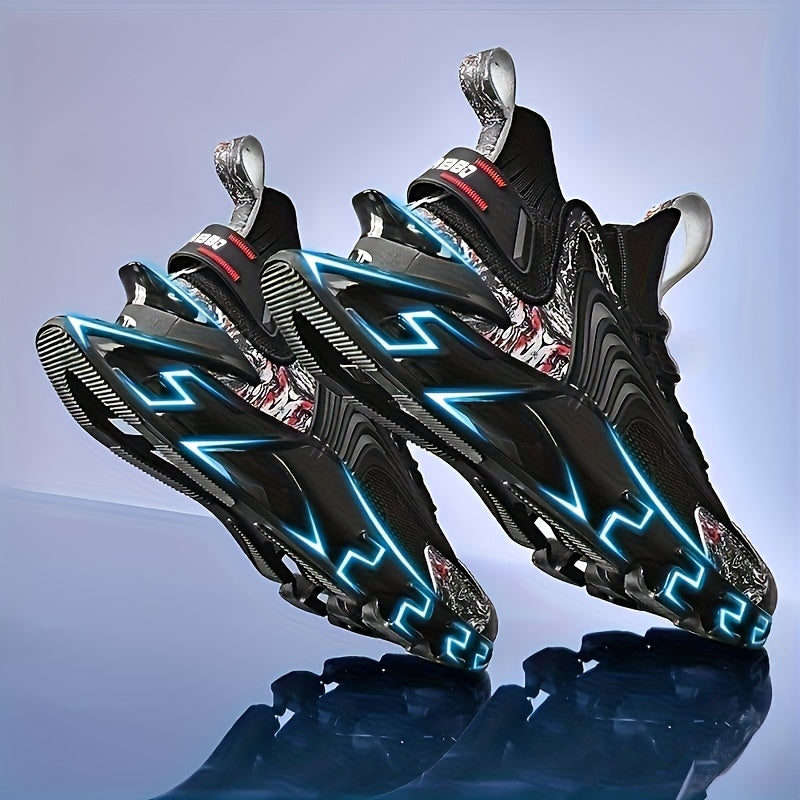 MenS Blade Sneakers Casual Athletic Shoes Solid Color AllSeason Sports Footwear LaceUp Fabric Upper Mesh Inner Rubber Sole Round Toe Fabric Insole