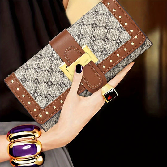 Chic Presbyopic Pattern Large Capacity Trifold Wallet Clutch