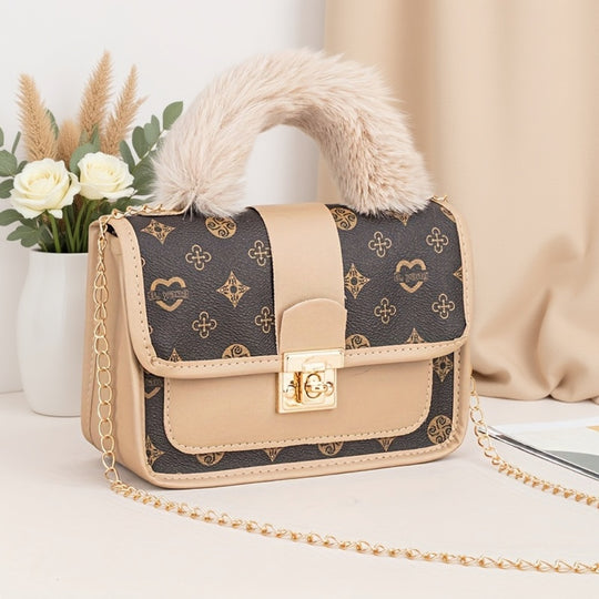 Retro Plush Crossbody Chic EUUS Style Phone Wallet Bag