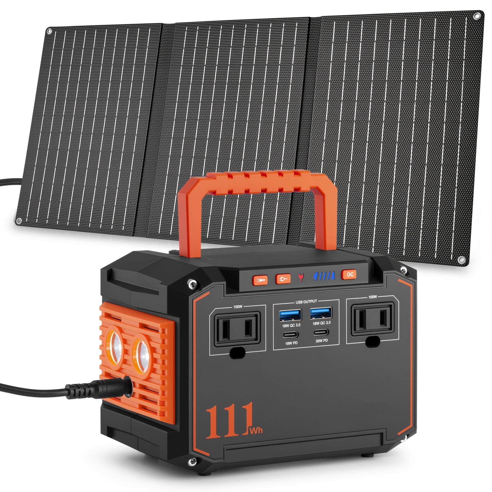 Portable Power Station 240Wh88Wh  Solar Panel 60W21W  AC Outlet Generator