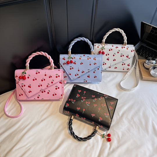 Chic Cherry Print Sweet  Cute SingleShoulder Bag