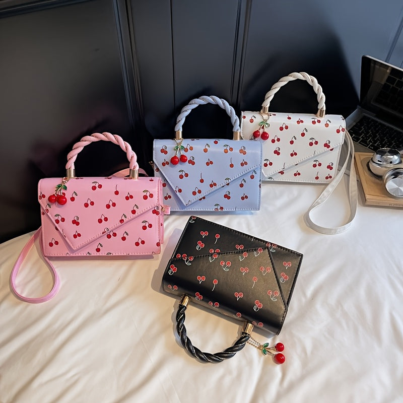 Chic Cherry Print Sweet  Cute SingleShoulder Bag