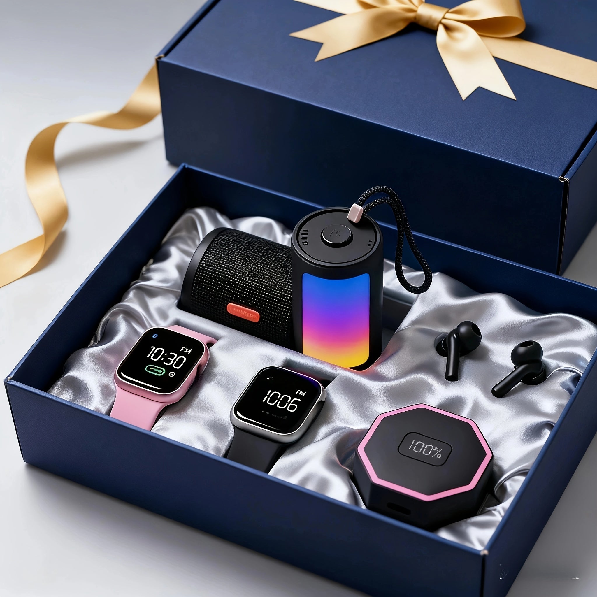 2025 New Popular Selection 4in1 Gift Audio Headphones 2 Watches Portable Outdoor Wireless Audio High Definition Sound Quality Powerful Bass Stereo Suitable For Parties Gaming Compatible With Smartphones Stylish Audio Device