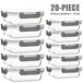 Stackable 20pcs Glass Food Container 10 Lids  10 Containers  Multipurpose Meal Prep And Pantry with Airtight Lids Oven Microwave Refrigerator And Dishwasher Safe Durable Spacesaving Design Improves Heating Efficiency And Organization