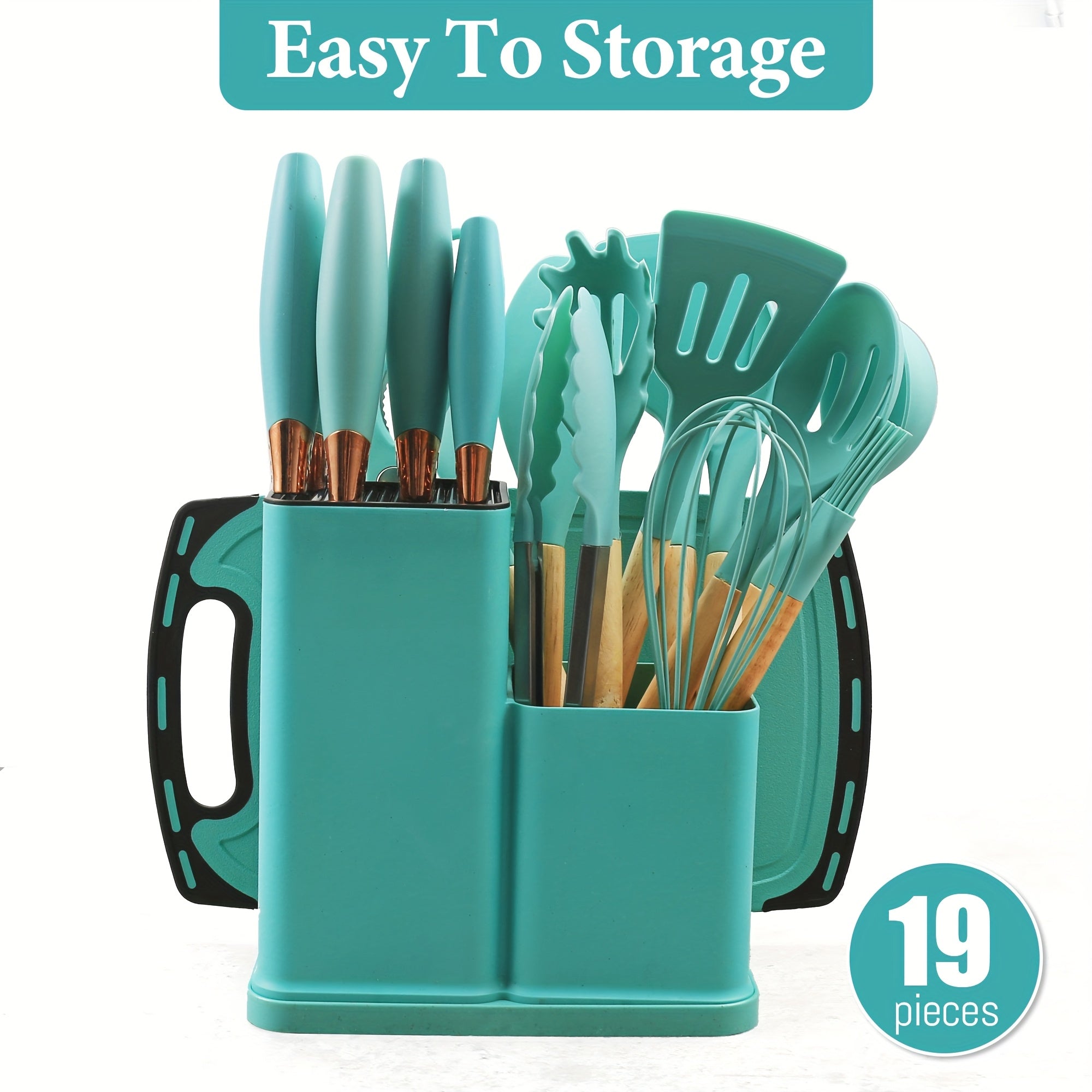 19pcs Silicone Kitchenware Set HeatResistant Silicone Knives with Wooden Handles ChefS Knife NonStick Utensils Easy to Cook and Clean Perfect Gift for Home and Kitchen